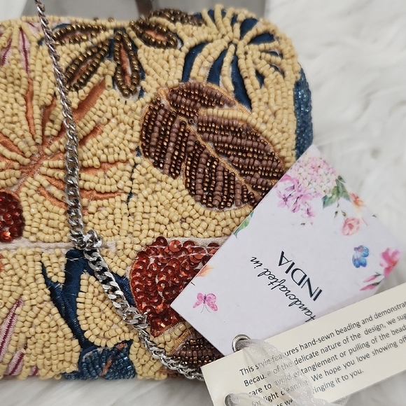 Made In india Viral Embroidered Beaded Women's Bag - Multicolor Chain Crossbody - Picture 6 of 12